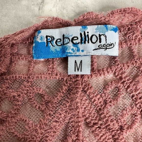 Rebellion Again dusty rose long kimono. Bohemian style. Lightweight. Size medium - Picture 12 of 14